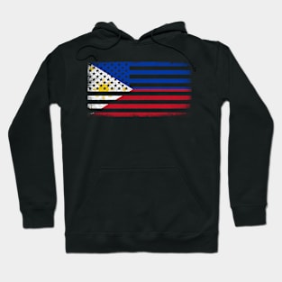 Philippine Flag Color in American Flag Shape Vintage Hoodie